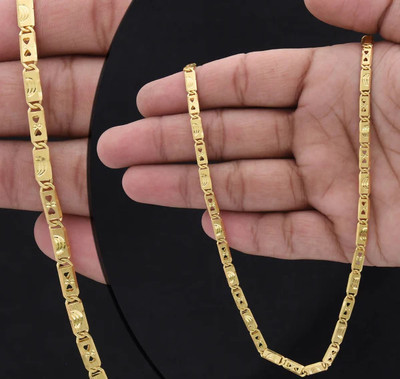APPILASHI 1 gram High Quality Indian Polished “20” Inches Gold Chain for Men and boy Gold-plated Plated Alloy Chain