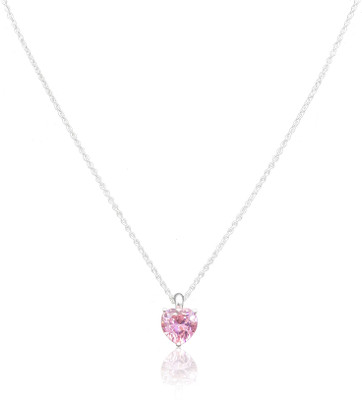 arts on way Silver Plated Chain with Beautiful Large Single Heart Shape Pink Cubic Zirconia (American Diamond) Stone Pendant for Women/Girls Cubic Zirconia Silver Plated Brass Chain arts on way Silver Plated Chain with Beautiful Large Single Heart Shape Pink Cubic Zirconia (American Diamond) Stone Pendant for Women/Girls Cubic Zirconia Silver Plated Brass Chain