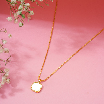 BISHTY Gold Opal Pendant Chain for Girls Women|Stylish Chain for Every Occasion Opal Gold-plated Plated Stainless Steel Chain