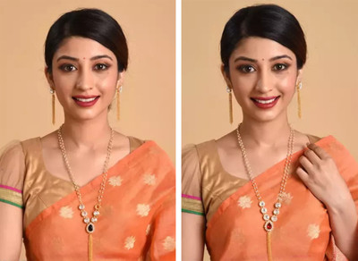 JewelShadi Alloy Gold-plated Black, Red Jewellery Set(Pack of 2)