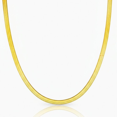 lavanyya Gold plated Flat Snake Herringbone Necklace for women with 3 months warranty Gold-plated Plated Copper Chain