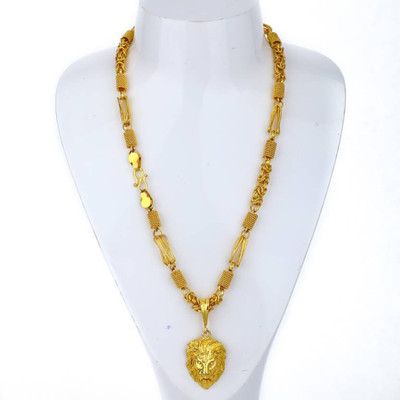 XAYIZ 1 gram High Quality Indian Polished “20” Inches Gold Chain for Men and boy Brass Chain
