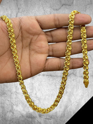 RKB SALES 1gm gold plated High Quality Indian Polished chain men Gold-plated Plated Alloy Chain