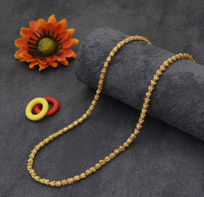 OFBOSMI 1 gram High Quality Indian Polished “20” Inches Gold Chain for Men and boy Gold-plated Plated Alloy Chain