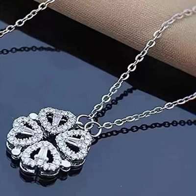 JDENTERPRISES 2-in-1 Magnetic Four Leaf clover Necklace Gold-plated Plated Alloy Necklace