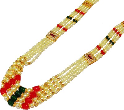 Shrungarika Traditional Designer 4 Layered Neklace in golden & white Gold-plated Plated Alloy Necklace