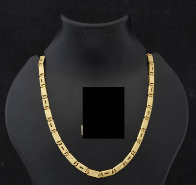 hisa 1 gram High Quality Indian Polished “20” Inches Gold Chain for Men and boy Gold-plated Plated Alloy Chain
