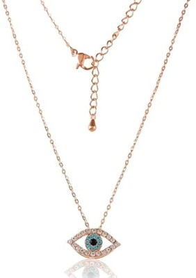 LaBerra Rose Gold Plated Evil Eye Zirconia Necklace Cubic Zirconia Gold-plated Plated Alloy, Steel Necklace Set