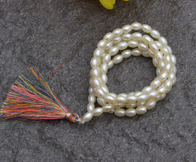 GIACOMO Natural Long Shape Evil Eye Energised Protection Necklace for Women And Girls Pearl Mother of Pearl Necklace