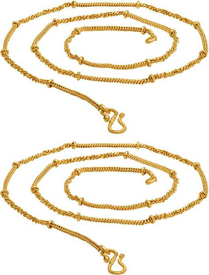 Trendy Gold LIGHT YELLOW COLOUR PLATED SIZE 20-21 INCH Gold-plated Plated Brass, Copper Chain Set