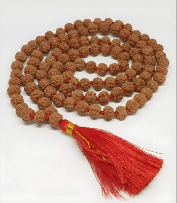 Shiv Aastha 5Mukhi Premium Natural Brown Rudraksh 108+1,Beads Size-8mm With 1 Rudraskh Fruit Beads Rudraksha Necklace
