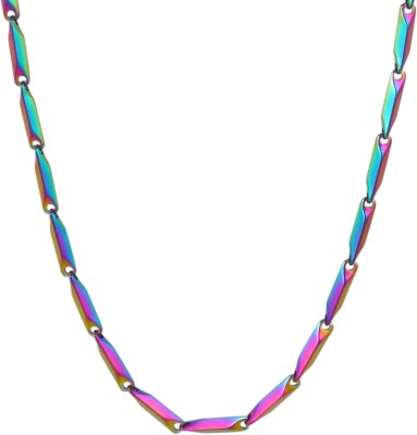 Fashion Frill Men Chain for Boys and Man Multi Colour 22 Inches Stainless Steel Chain