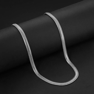 Syfer Silver Chain for Men and Women Fashion Silver Chain 4MM (22 inch) Gold-plated Plated Stainless Steel Chain