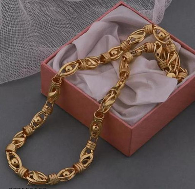 XERMI 1 gram High Quality Indian Polished “20” Inches Gold Chain for Men and boy Alloy Chain