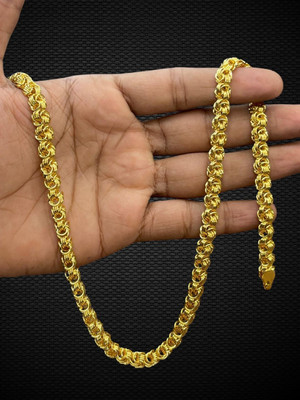 RKB SALES 1gm gold plated High Quality Indian Polished chain men Gold-plated Plated Alloy Chain