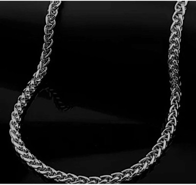 Pitaamaa Trendy Men SILVER SILVER Plated Chain (Pack-1)JN017 Silver Plated Brass Chain