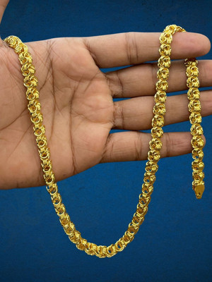 RKB SALES 1gm gold plated High Quality Indian Polished chain “20” Inch for men Gold-plated Plated Alloy Chain