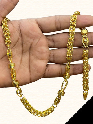 RKB SALES 1gm gold plated High Quality Indian Polished chain men Gold-plated Plated Alloy Chain