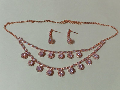 BeautyLand Alloy Rhodium Rose Gold Jewellery Set(Pack of 1)