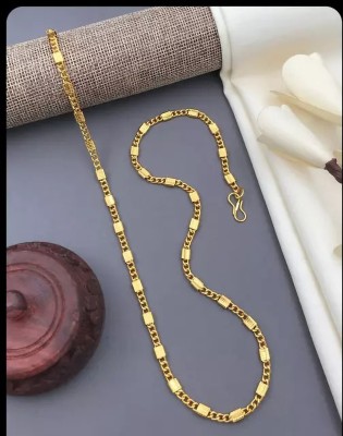 WGMONEY 1 gram Stylish Golden Neck woman Chain “24” Inches Gold-plated Chain Gold-plated Plated Brass Chain