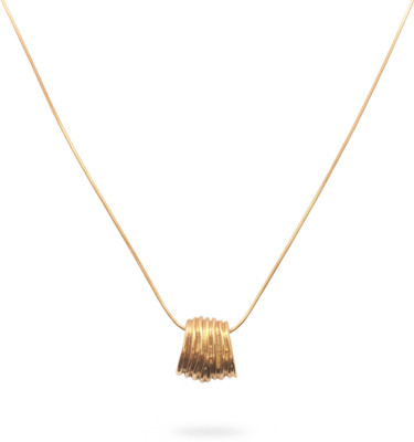 KAYYA21 Gold-Plated Textured Pendant Necklace for Women Gold-plated Plated Sterling Silver Necklace Set