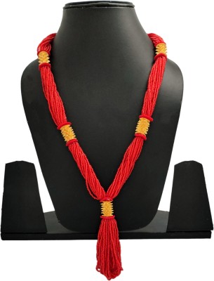 Shubh Nakshatra [A22] Red Paach Gedi 30 inch Beads Alloy Necklace