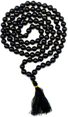 Vedha's Natural Black Agate Stone Prayer Rosary Mala -8 MM 108+1 Beads Jaap Mala Agate Stone Chain