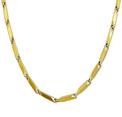 Trendyhab The Extra 316L Stainless Steel Rice Chain For Men And Boys Gold-plated Plated Brass, Metal, Alloy Chain