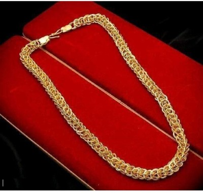 Pitaamaa Designer Stylish Gold Plated Brass Chain (20 INCH)Water & Sweat Proof JGS034 Gold-plated Plated Brass Chain