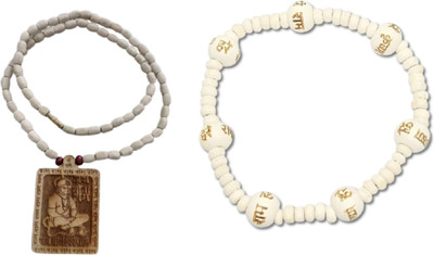 PU-SPM ABHIMANTRIT-Bageshwardham Mala Tulsi Mala With BRACELET Beads Wood Necklace