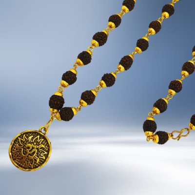 Khushal ENTERPRISE Shiv locket for boys With Mala Best Gift to Loved Ones Beads Gold-plated Plated Brass, Wood Necklace