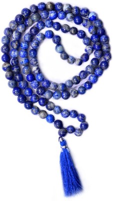 Takshila Gems Natural Lapis Lazuli Mala 108+1 (8 mm) Beads Lab Certified, Lapis Lazuli Rosary Lapis Lazuli Stone Necklace