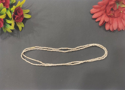 GOKULAM Tulsi Kanthi with round beads (Wood ) Crystal Brass Chain Set