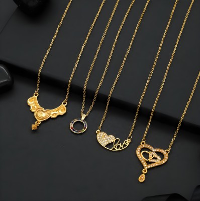 Seora Double Hearts Symphony Gold-plated Plated Alloy Chain Set