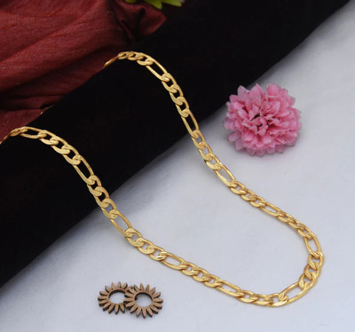 Ladosha 1 gram High Quality Indian Polished “20” Inches Gold Chain for Men and boy Gold-plated Plated Alloy Chain