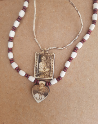 Malas Collection Spritual jewellery set, tulsi Mala with Locket of Hanuman & Shri Sita Beads Wood Chain Set
