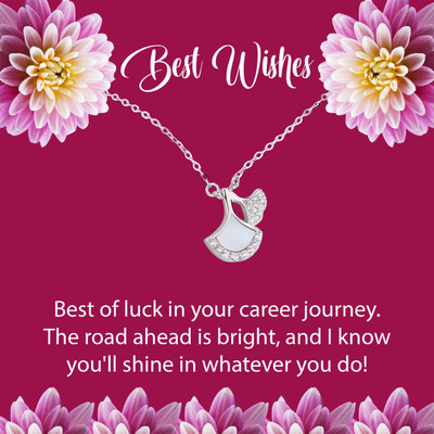 Glamovia Elegant Silver Plated Pendant Necklace Message Card With Gift Box Best Wishes Cubic Zirconia Silver Plated Alloy Necklace