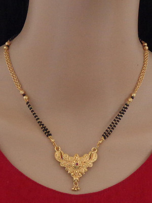 RAMDEV ART FASHION JEWELLERY Designer and Stylish chain pendant for women Pearl Gold-plated Plated Copper Chain