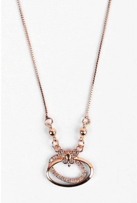 Opus Gems Oval Chain Pendant Gold-plated Plated Alloy Chain
