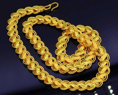 SHISHAMIVI 1 gram High Quality Indian Polished “20” Inches Gold Chain for Men and boy Gold-plated Plated Alloy Chain