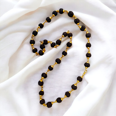 BRAJSTORE Beads Gold-plated Plated Rudraksha Chain