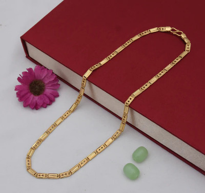 Raplemi 1 gram High Quality Indian Polished “20” Inches Gold Chain for Men and boy Gold-plated Plated Alloy Chain