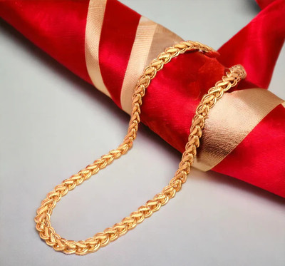 VAMIBHALAMI 1 gram High Quality Indian Polished “20” Inches Gold Chain for Men and boy Gold-plated Plated Alloy Chain