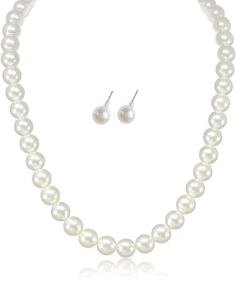 ADF Glass White Jewellery Set(Pack of 1)