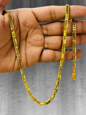 RKB SALES 1 gram High Quality Gold Plated Gold Chain 20 inch for Men and boy Gold-plated Plated Alloy Chain