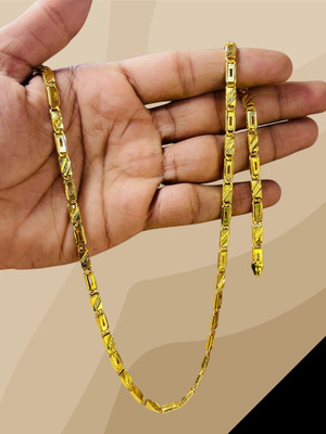 RKB SALES 1gm gold plated High Quality Indian Polished chain men Gold-plated Plated Alloy Chain