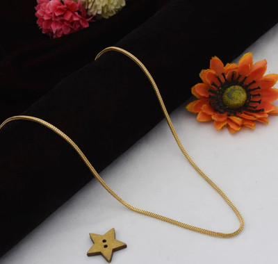 Feshimishi 1 gram High Quality Indian Polished “20” Inches Gold Chain for Men and boy Gold-plated Plated Alloy Chain