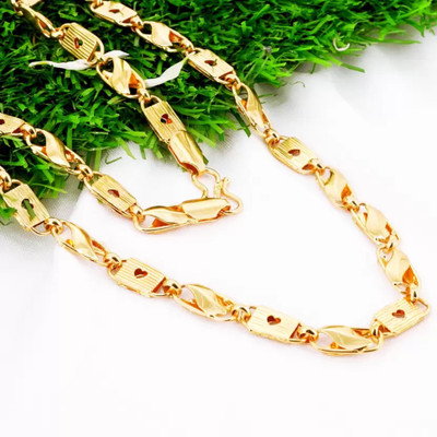 Feshimishi 1 gram High Quality Indian Polished “20” Inches Gold Chain for Men and boy Gold-plated Plated Alloy Chain