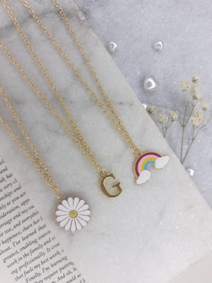 EnlightenMani Alphabet Collection ~ Pack of 3 Necklaces Gold-plated Plated Alloy Necklace Set