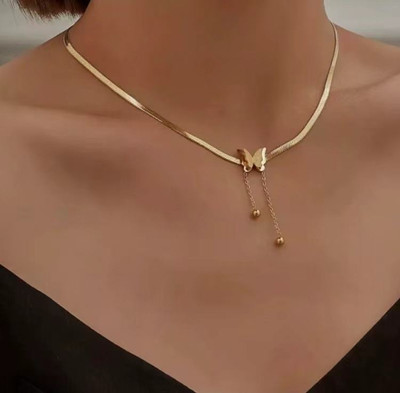 glowzi Glowzi Rose Gold Necklaces Crystal Gold-plated Plated Brass Chain
